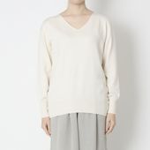 DRESS HERSELF/シルクコットンVネックニット